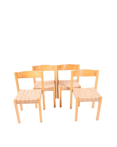 Vintage Set of 4 S-312 Series Balzar Beskow Chairs, Brown