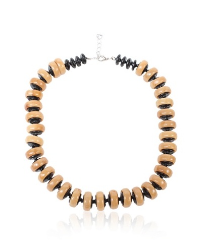 Bakelite Necklace, Tan/Black