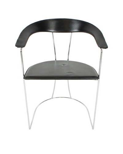 Italian Modern Chair, Black/Silver
