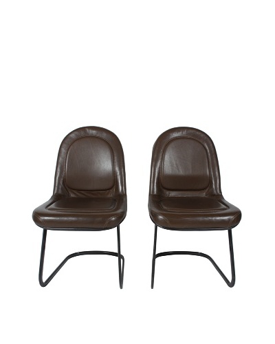 Pair of Mid-Century Leather Chairs, Brown