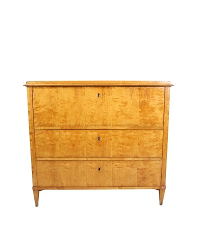 19th-C. Antique Birch Secretary Desk, Tan