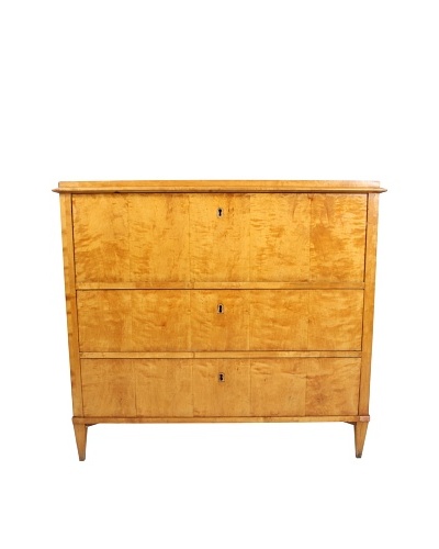 19th-C. Antique Birch Secretary Desk, Tan