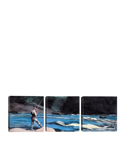 iCanvasArt Winslow Homer: Ouananiche, Lake St John Panoramic Giclée Triptych