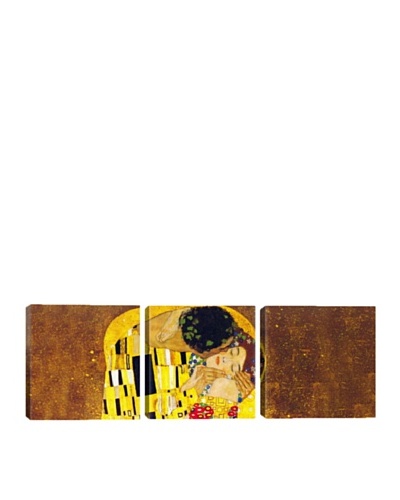 iCanvasArt Gustav Klimt: The Kiss Panoramic Giclée Triptych