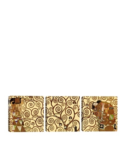 iCanvasArt Gustav Klimt: The Tree of Life Panoramic Giclée Triptych