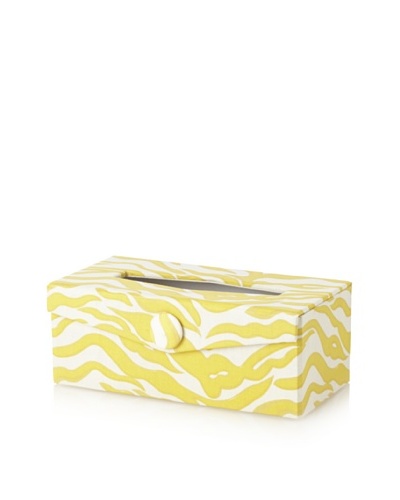 Image By Charlie Cotton Sateen Kenya Rectangular Tissue Box, Zebra, Golden Yellow and Off-White