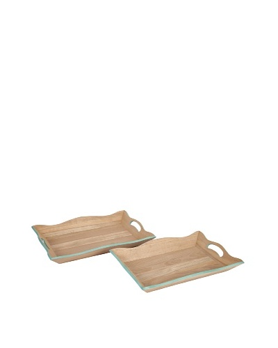 Set of 2 Hathaway Wooden Trays