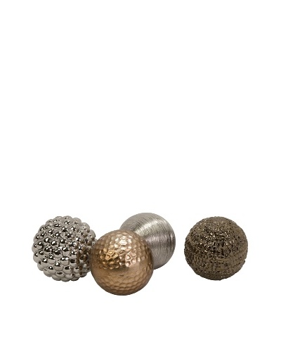 Set of 4 Metallic Finished Orbs