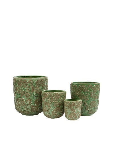 Set of 4 Paisley Planters