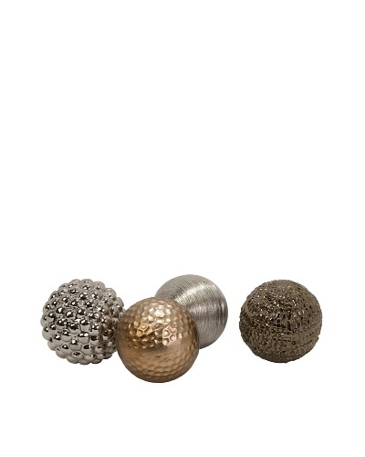 Set of 4 Metallic Finished Orbs