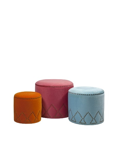 Set of 3 Mickie Ottomans