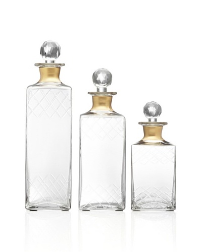 Imax Hampshire Etched Decanters- Set of 3