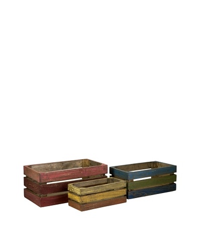 Set of 3 Midway Wood Crates