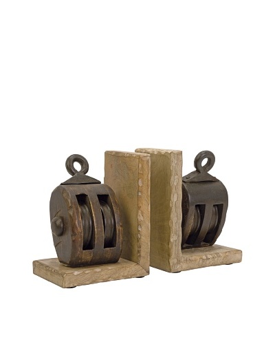 Mason Wood Pulley Bookends