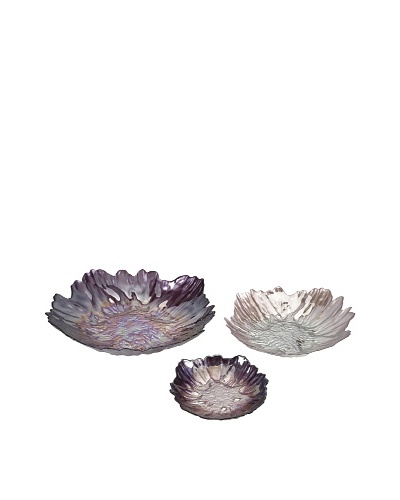 Set of 3 Midnight Garden Glass Bowls