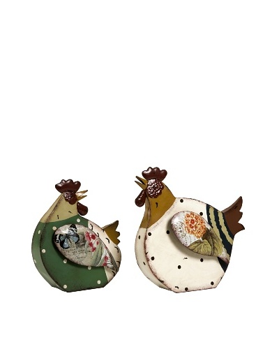 Set of 2 Rosalea Roosters