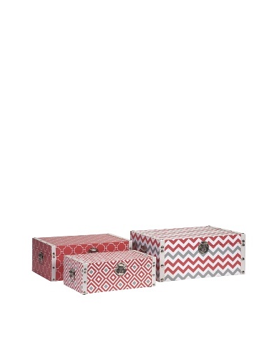 Essentials Canvas Storage Boxes, Coral