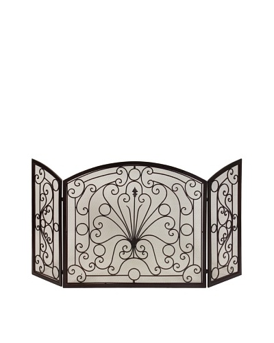 Scroll Patterned Iron Fire Screen