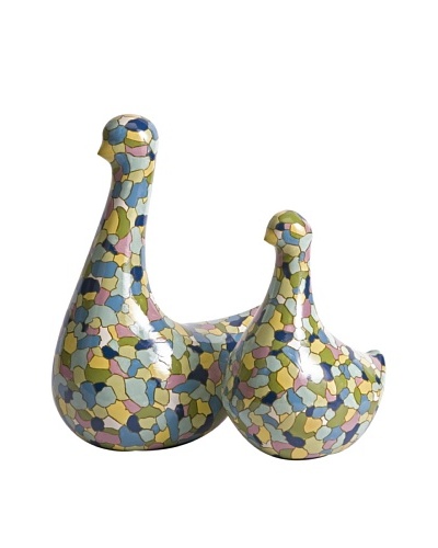 Set of 2 Gervaiso Hand Painted Bird Figurines