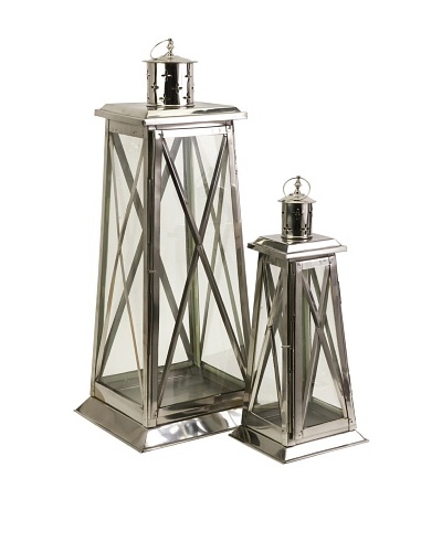 Set of 2 Regatta Steel Candle Lanterns