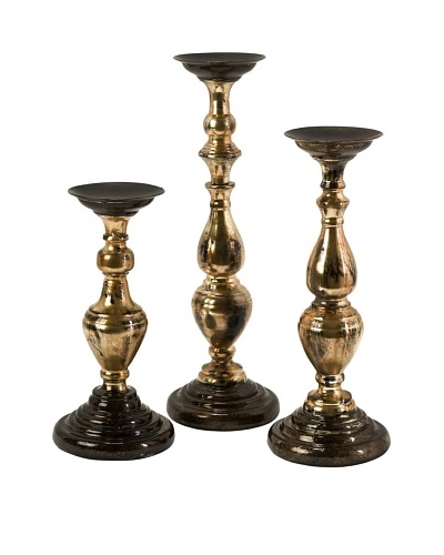 Set of 3 Simone Metallic Candleholders