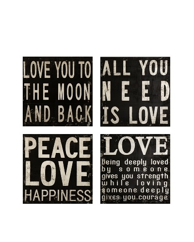 Set of 4 Collier Black and White Wall Quotes