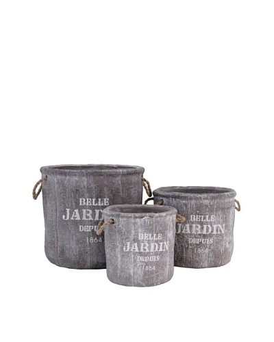 The Import Collection Set of 3 Decorative Planters, Taupe