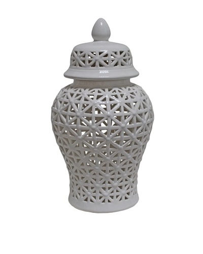 The Import Collection Teague II Ceramic Jar, White