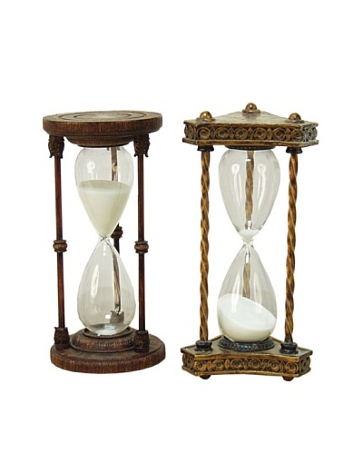The Import Collection Set of 2 Hourglasses, Bronze/Brass