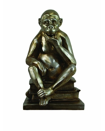 The Import Collection Contemplation Monkey Statue, Brown