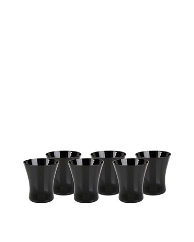 Impulse! Set of 6 Graffiti Tumbler Glasses, Black