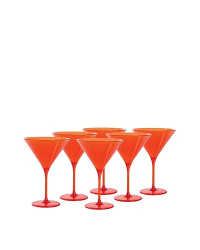 Impulse! Set of 6 Capri Martini Glasses, Orange