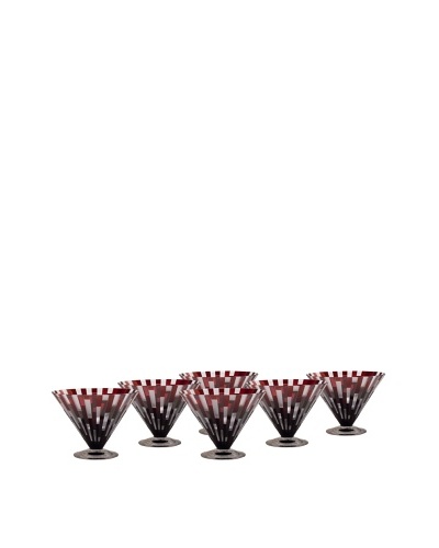 Impulse! Set of 6 Urban Martini Glasses, Red