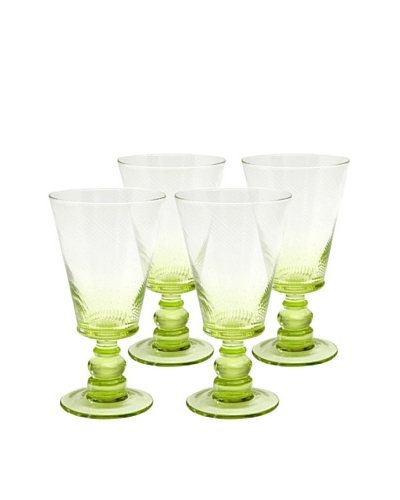 Roma Goblet, Green, Set of 4