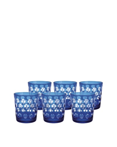 Melrose Rock Glass, Blue, Set of 6