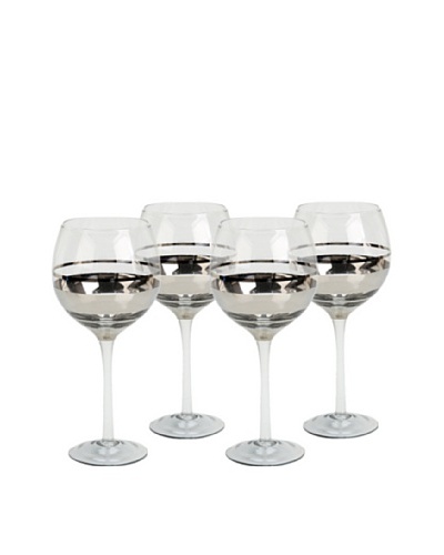 Impulse! Set of 4 Chelsea Goblets, Clear/Silver