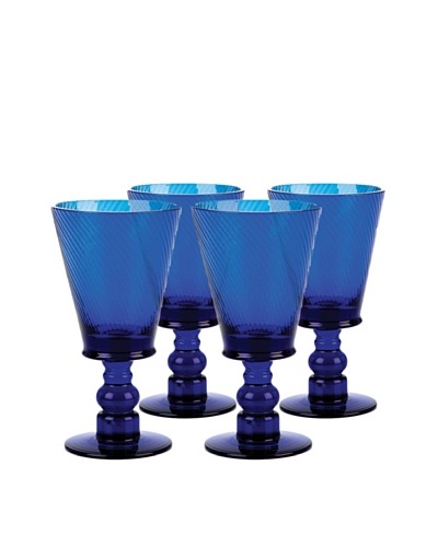 Roma Goblet Cobalt Glass, Set of 4