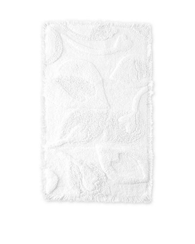 India Rose Heartleaf Bath Mat, White, 21″ x 35″