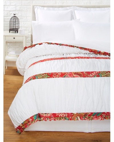 India Rose Kathryn Duvet Cover, White/Red, QueenAs You See