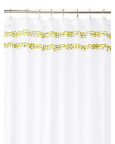 India Rose Canggu Shower Curtain, White/Lime, 72 x 72