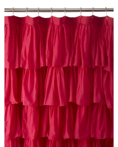 India Rose Magenta Ruffled Shower Curtain, Hot Pink, 72 x 72