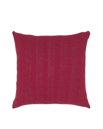 India’s Heritage Cable Knit Pillow, Red, 20″ x 20″