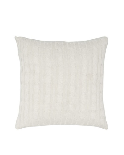 India’s Heritage Cable Knit Pillow, Natural, 20″ x 20″