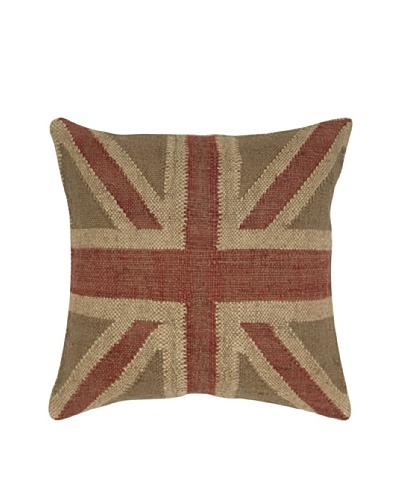 India’s Heritage Union Jack Pillow, Beige, 24″ x 24″