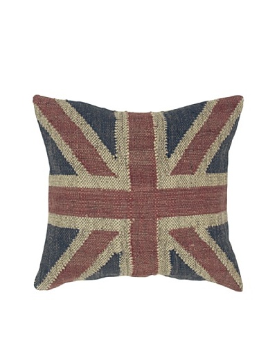 India's Heritage Union Jack Pillow, Blue, 20 x 20