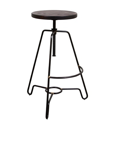 Industrial Chic Briggs Stool, Black Steel Seared