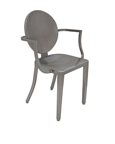 Industrial Chic Louis Chair, Silver