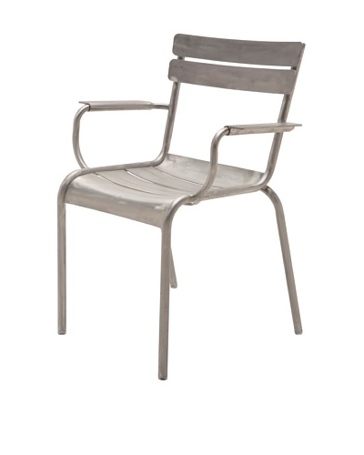 Industrial Chic Marcel Arm Chair, Brushed Aluminum