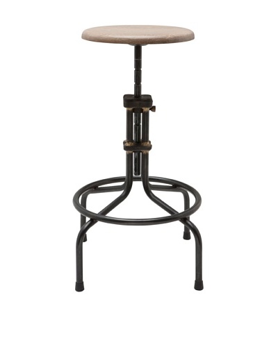 Industrial Chic Adjustable Stool, Weathered Oak