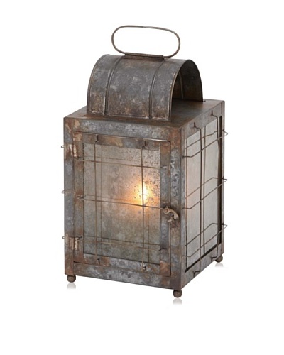 Industrial Chic Metal and Glass Lantern